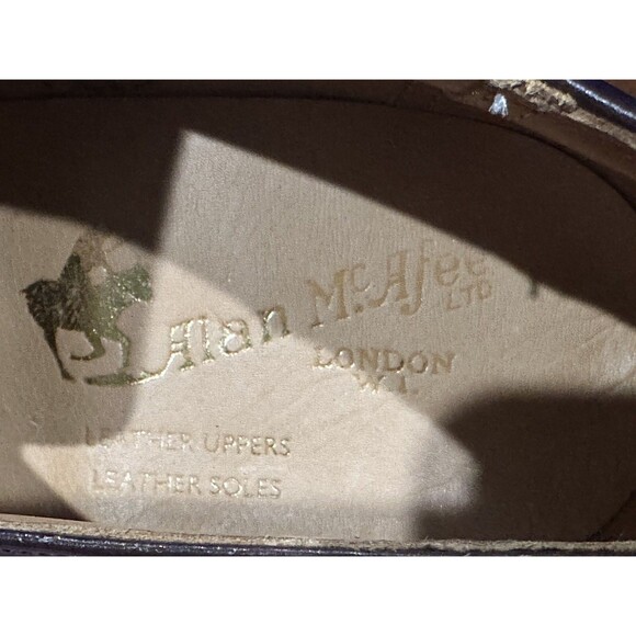 NOS VTG Alan McAfee Macaflex Dean Brown Leather Monk Strap Shoes Mens Size 8.5 E